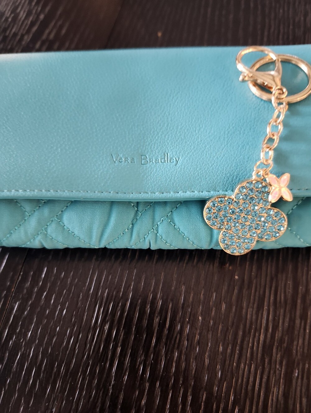 Vera Bradley RFID Audrey Wallet/Clutch With Bag Charm NEW - Picture 2 of 14